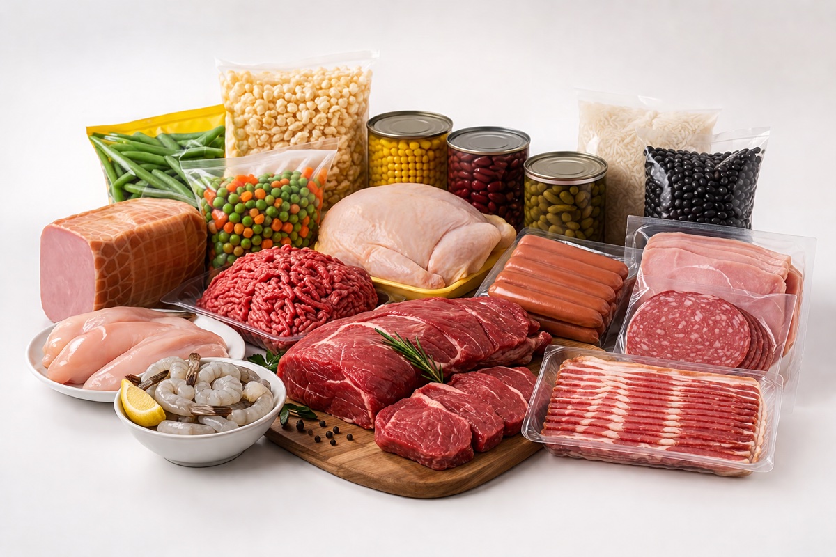 Carnes, mariscos y provisiones empaquetadas